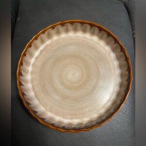 This is a vintage Mikasa Manor House stoneware plate or pie dish from the 1970s